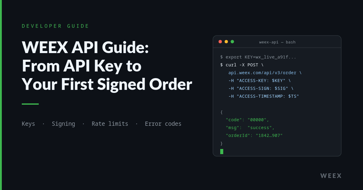 WEEX API Integration Guide: Auth, Limits, and the 403 Trap