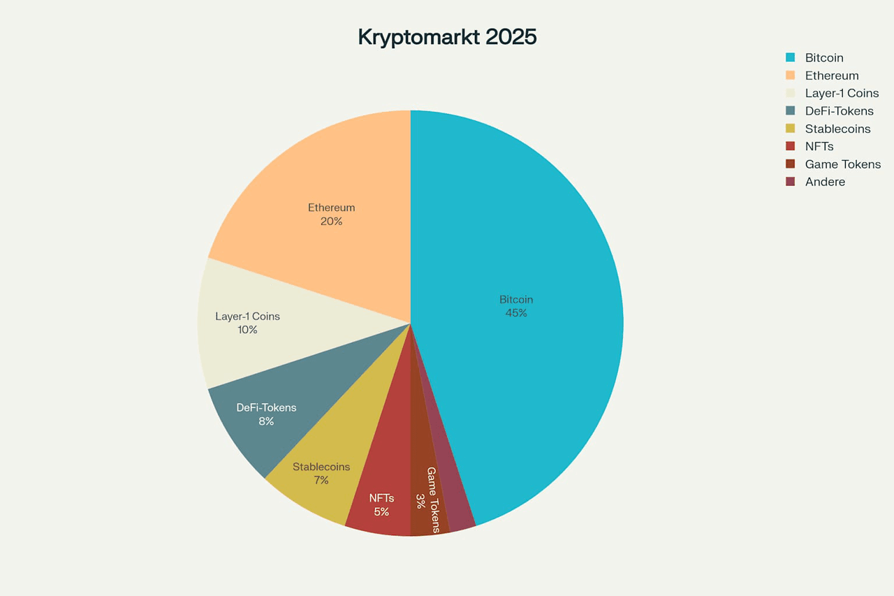 Kapitalizacja rynkowa na rynku kryptowalut 2025: dystrybucja między coiny a typy tokenów