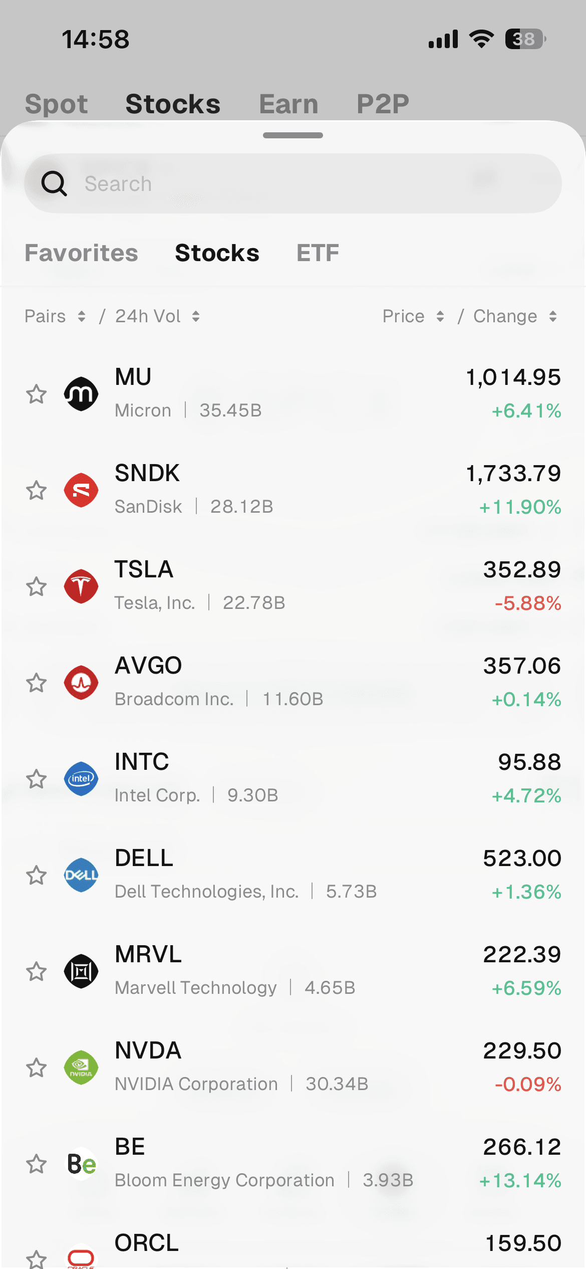 How to Trade the TSLA Stock Token on the WEEX App Step 2: Search for TSLA