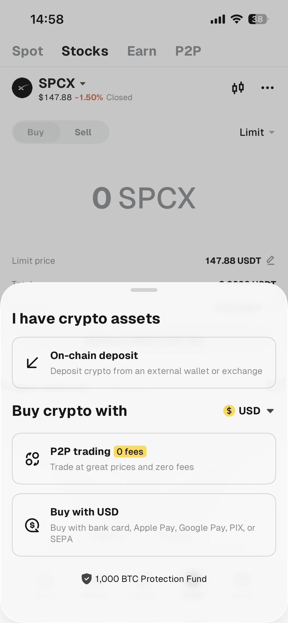 How to Trade the TSLA Stock Token on the WEEX App Step 4: Prepare Your USDT Balance