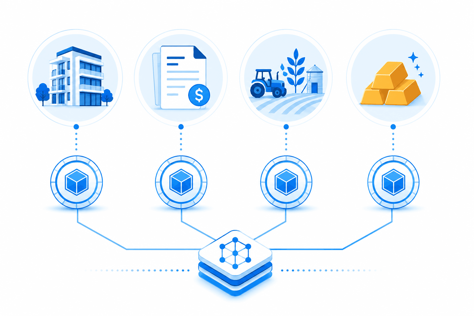 Categories of tokenizable assets in Brazil including real estate, receivables, agricultural commodities, and gold
