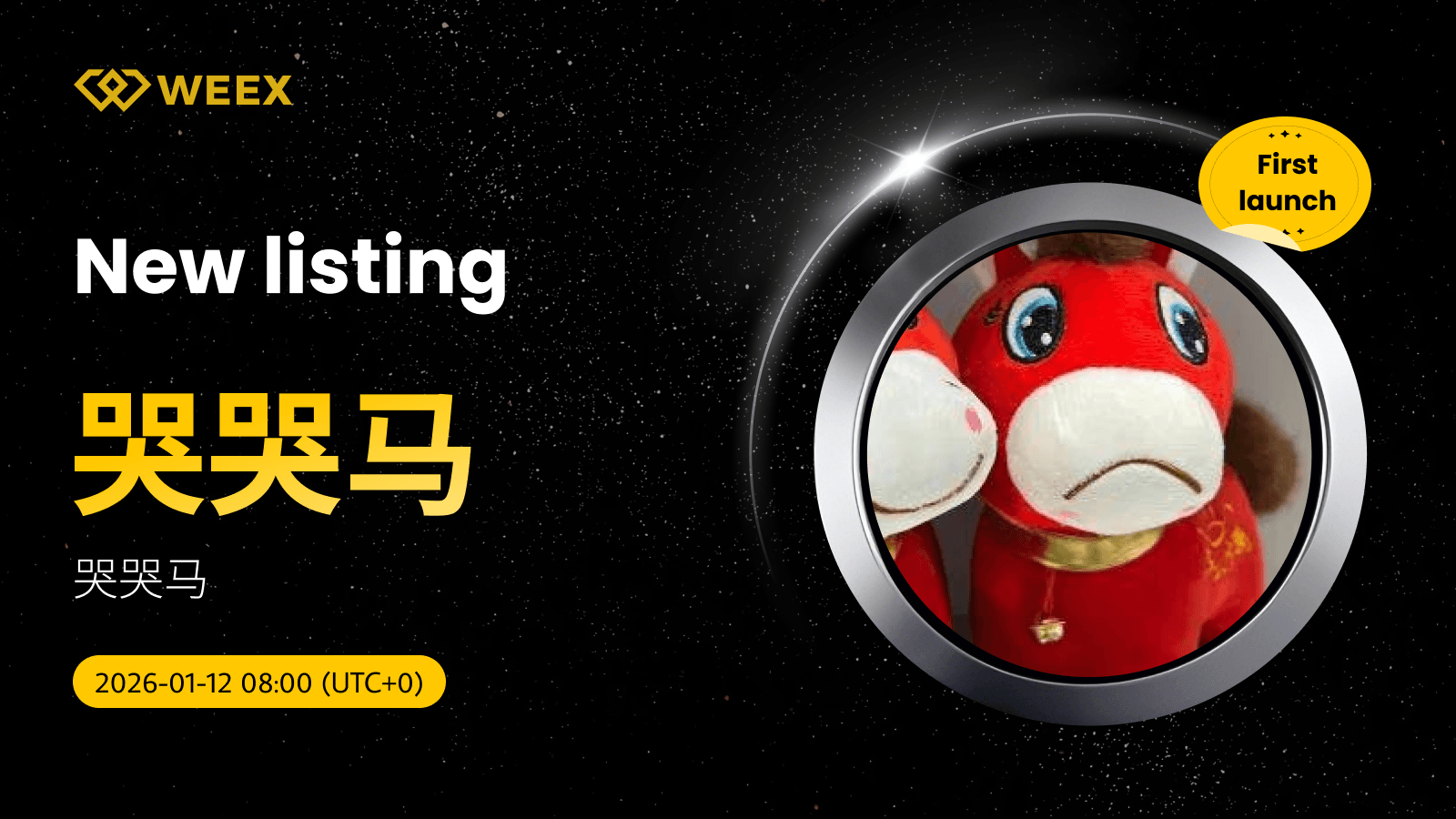 哭哭马 (Crying Horse) USDT Trading Pair Lists on WEEX Spot