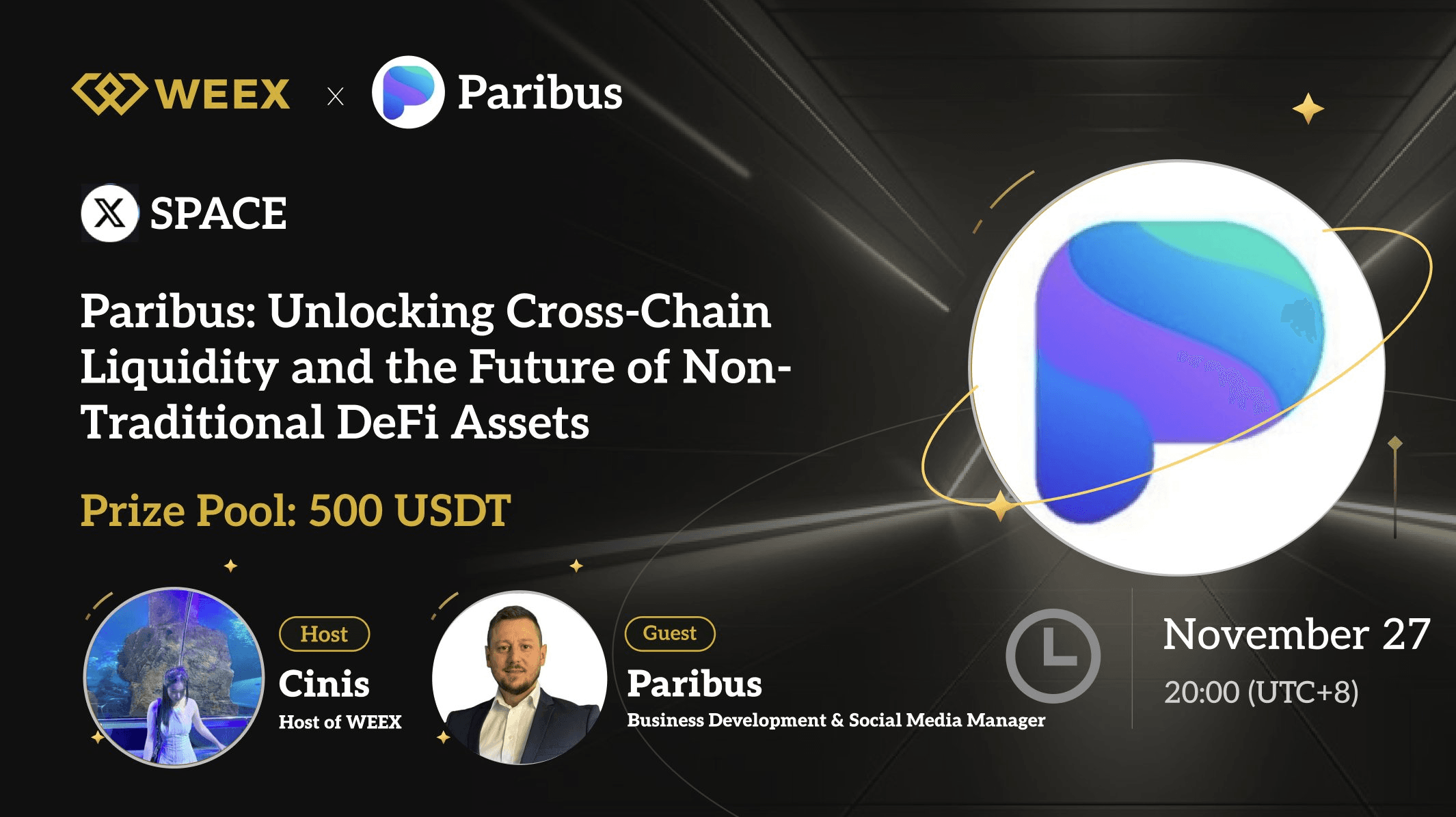 WEEX x Paribus X Space Recap: Jak pożyczki cross-chain poprawiają NFT i LP Token Utility