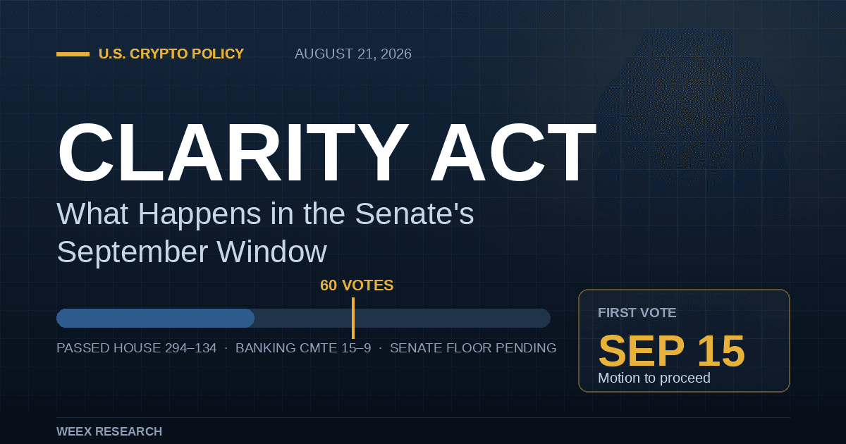 CLARITY Act: What Happens in the Senate's September Window