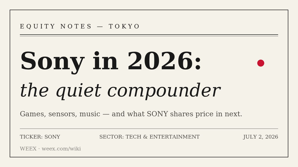 Akcje Sony w 2026 roku: Dlaczego SONY spada i jak nimi handlować