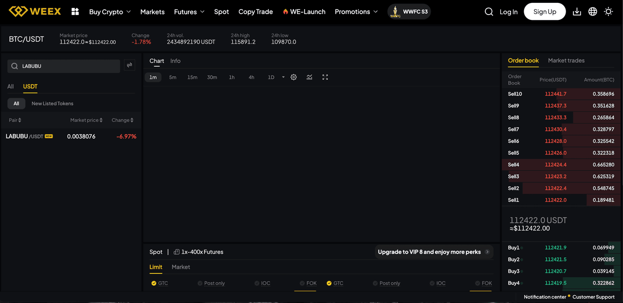 how to trade labubu coin on weex