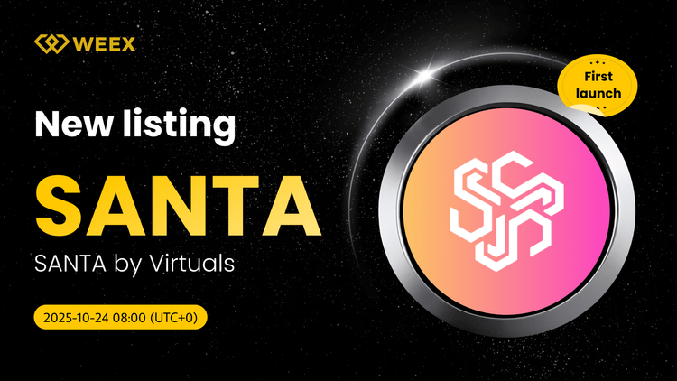 Handel parą SANTA/USDT na żywo na platformie WEEX: Wprowadzenie monety SANTA przez Virtuals