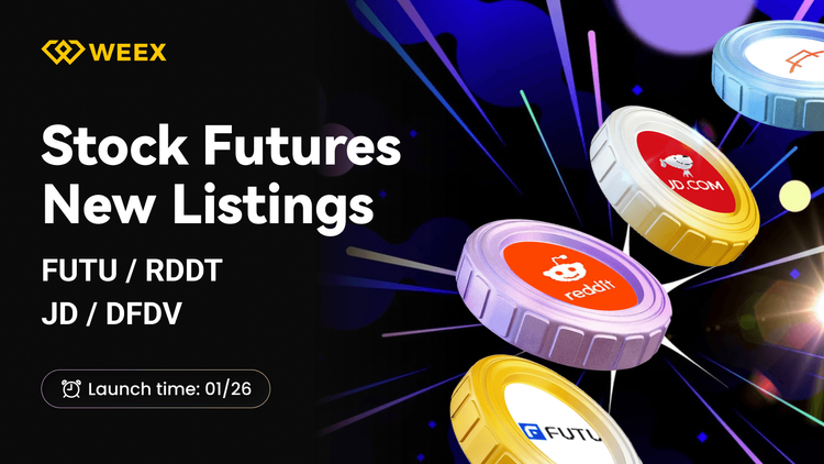 Nowa notowana na WEEX kontrakt terminowy: Para USDT: FUTU, RDDT, JD i DFDV